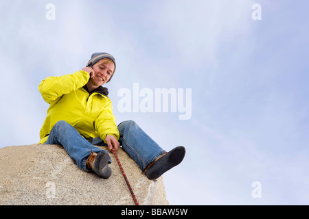 Climber belaying fellow climber
