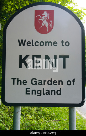 Welcome To Kent The Garden Of England Roadsign Stock Photo