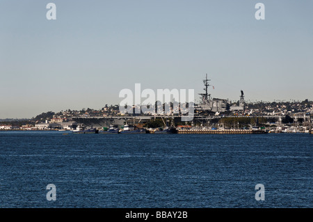 USA California San Diego The Pacific Fleet USS Midway aircraft carrier in the Harbour Stock Photo