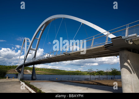 The Infinity Bridge over the River Tees Stockton on Tees Cleveland England Stock Photo