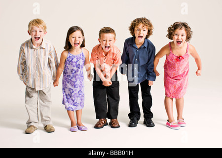 kids shouting Stock Photo