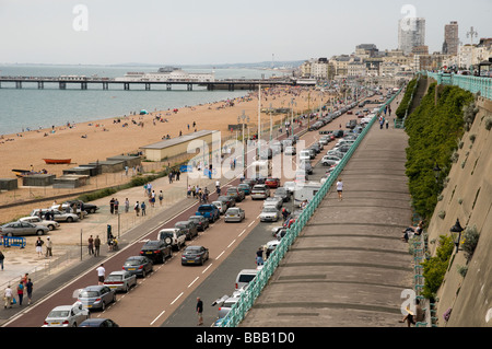 A view of Madeira Drive in Brighton, Sussex, England, looking west. Stock Photo