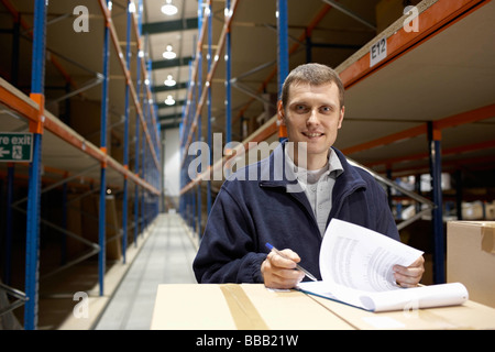 Worker in warehouse portrait Stock Photo