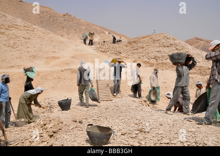 Egypt archaeology digging up excavation treasure seeker Stock Photo