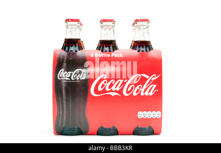 Six bottle pack of Coca Cola drink Stock Photo