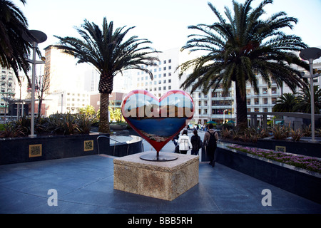 heart sculpture, Union Square park, San Francisco Stock Photo