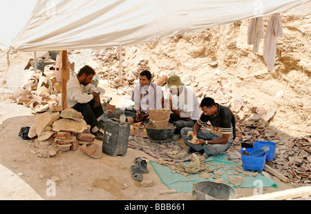 Egypt archaeology digging up excavation treasure seeker Stock Photo