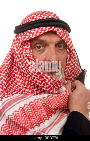 man wearing traditional arab headdress Stock Photo