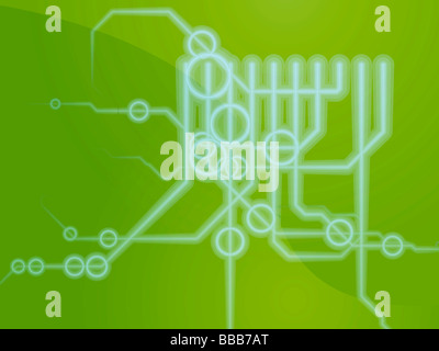 Abstract technical schematic diagram illustration with circuitry and connection Stock Photo