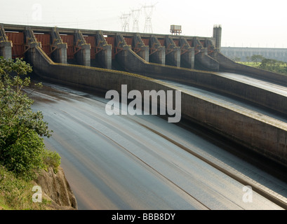 Paraguay.Department Alto Paraná.Hydroelectric Power Plant Itaipu.Drains. Stock Photo