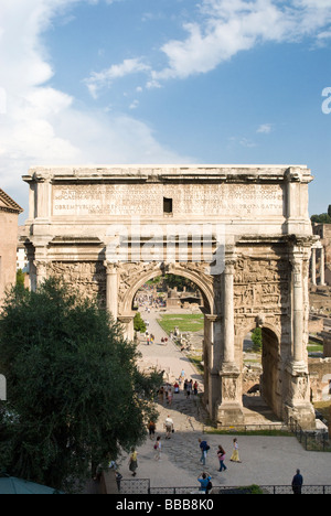 The Arch of Septimus Severus in The Roman Forum Stock Photo