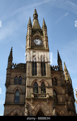 Wool Exchange Bradford Yorkshire England UK ornate clock tower building derived from the textile revolution Stock Photo