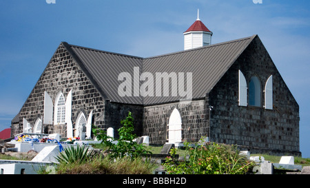 St Thomas Anglican Church and school oldest active Protestant church in the Caribbean Nevis Stock Photo