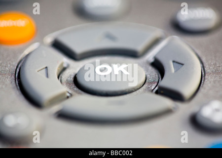 Ok button on remote control Stock Photo