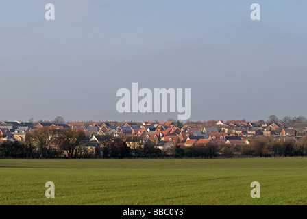 Newly built housing estate in the English countryside. Stock Photo