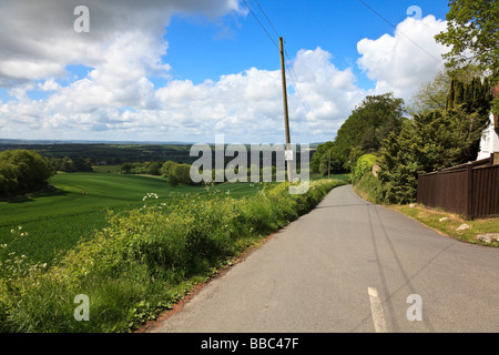 Views across the Rolling Kent countryside from near West Peckham towards Sevenoaks and Tonbridge Stock Photo