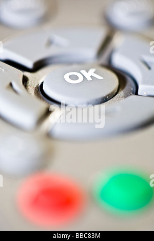 Ok button on remote control Stock Photo
