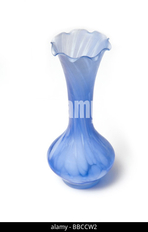 Blue glass vase isolated on a white studio background Stock Photo