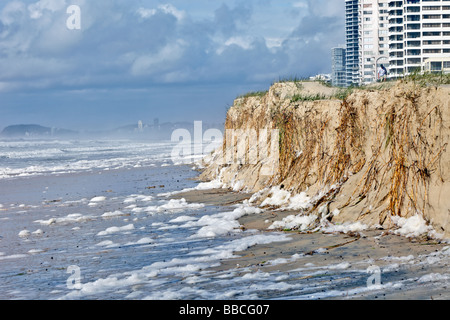 Beach erosion after storm activity Gold Coast Australia Stock Photo