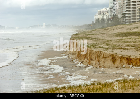 Beach erosion after storm activity Gold Coast Australia Stock Photo