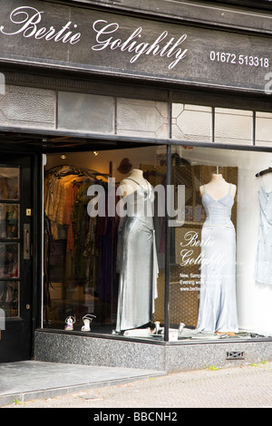 Window display of a ladies fashion clothing shop Stock Photo