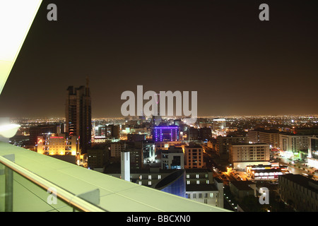 Kingdom tower at night Riyadh Saudi Arabia Stock Photo