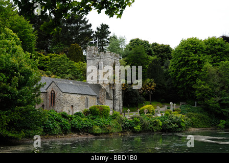 Church at St. Just in Roseland, Cornwall, England Stock Photo