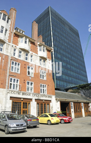 LCC Fire Brigade Station Euston Road London England UK Stock Photo