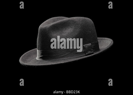 Black top hat isolated on white background Stock Photo - Alamy