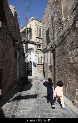 Aleppo Syria Syrian Middle East old ancient city Asia Citadel Aleppian religion Governorate Sunni Muslims muslim Islam arab arab Stock Photo