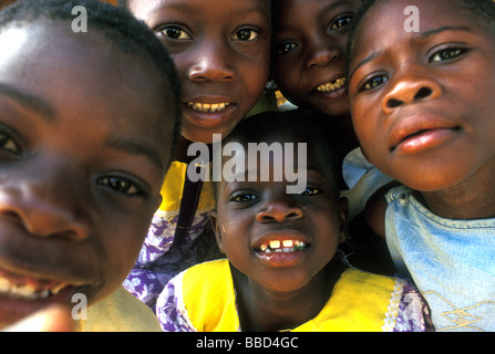 Nyanja children lake niassa mozambique Stock Photo