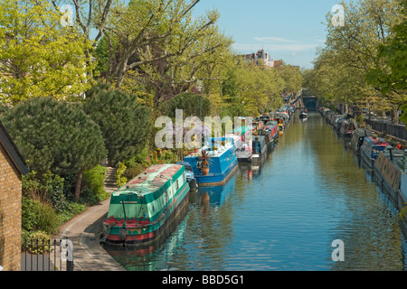 Canal boats on the Regent's canal, Little Venice, Maida Vale, West London Stock Photo