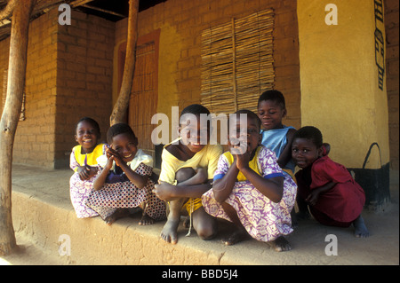 Nyanja children lake niassa mozambique Stock Photo