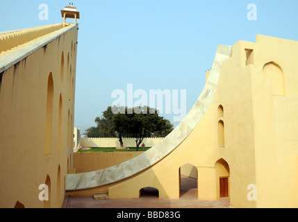 The giant sundial Samrat Jantar in the Jantar Mantar observatory in Jaipur Stock Photo