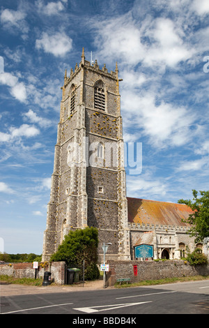 UK England Norfolk Winterton on Sea Holy Trinity and All Saints Church landmark tall tower Stock Photo