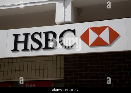 HSBC bank sign close up Stock Photo