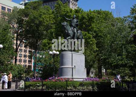 Statue of George Washington, Union Square, New York NY USA Stock Photo