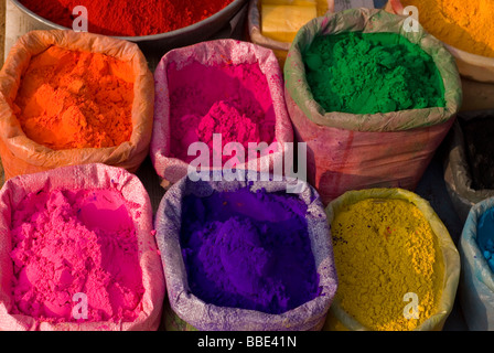 Indian color powder - lal. Stock Photo