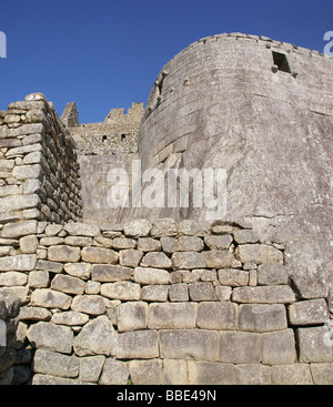 Inca buildings with fine stonework Machu Picchu Peru South America Stock Photo