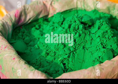 Indian color powder - lal. Stock Photo