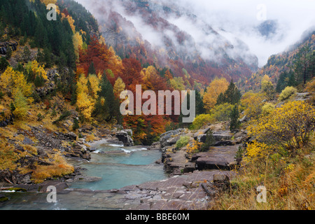Gradas de Soaso in autumn, Ordesa Valley, Spanish Pyrenees Stock Photo