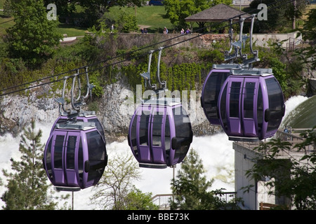 Spokane Falls Skyride over Riverfront Park; Spokane, Washington, USA Stock Photo