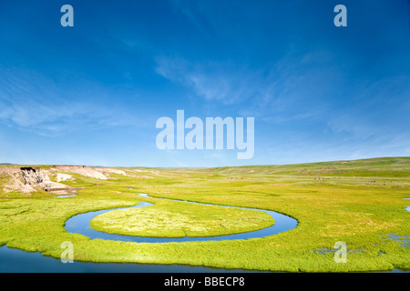 Alum Creek in the Prairies of Hayden Valley, Yellowstone National Park, Wyoming, USA Stock Photo