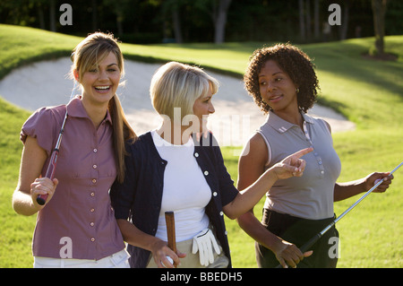 Women on Golf Course, Burlington, Ontario, Canada Stock Photo