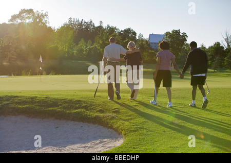 People on Golf Course, Burlington, Ontario, Canada Stock Photo