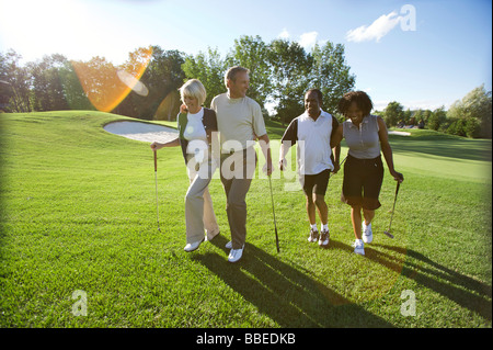 People on Golf Course, Burlington, Ontario, Canada Stock Photo