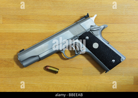 45 ACP and Bullet Stock Photo