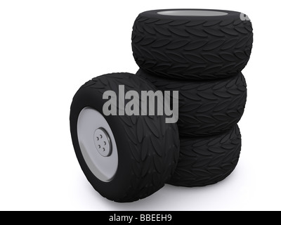 car wheels 3d Stock Photo