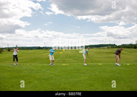 People at Driving Range, Burlington, Ontario, Canada Stock Photo