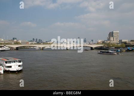 Waterloo Bridge over River Thames and London Skyline, London, England, UK